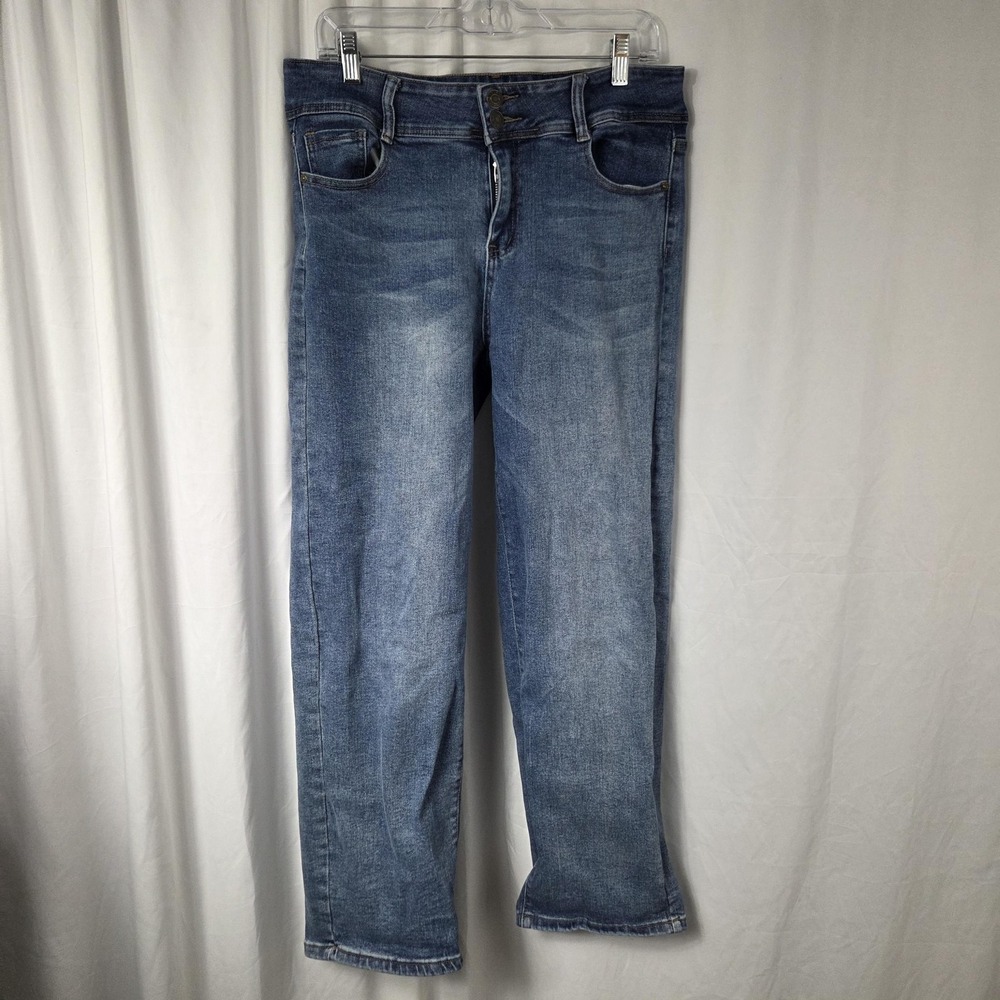Sky Jeans Jeans Juniors 15 Blue Medium Wash High Rise Straight Stretch Denim